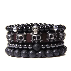 Armband Set Black Skull