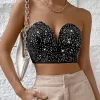 Bandeau Crop Top Glitzer Glitzer
