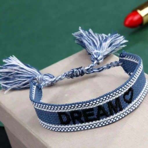 Baumwolle Strick Armband Good Vibes