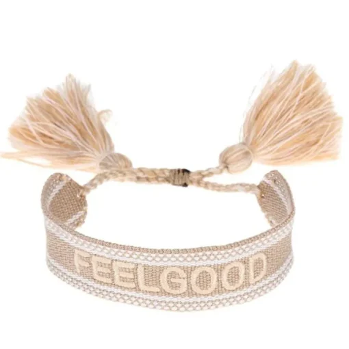 Baumwolle Strick Armband Good Vibes