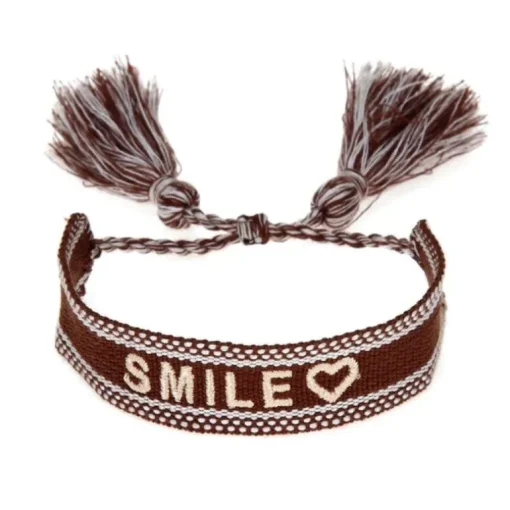 Baumwolle Strick Armband Good Vibes