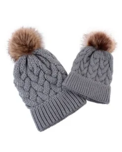 Beanies Bommel Wintermützen Mam & Kids
