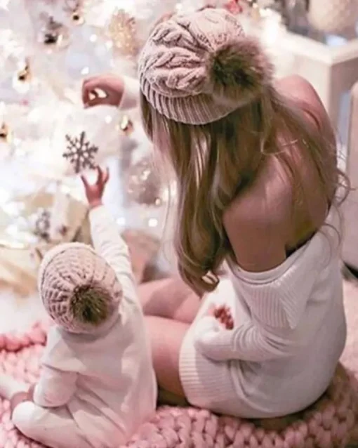 Beanies Bommel Wintermützen Mam & Kids