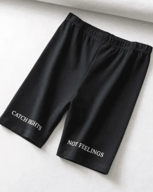 Biker Leggings "catch flights not feelings"