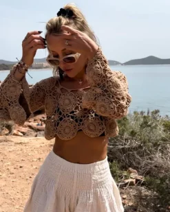 Blumen Häkel Crop Top Ilaria