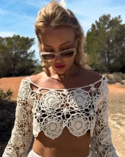 Blumen Häkel Crop Top Ilaria