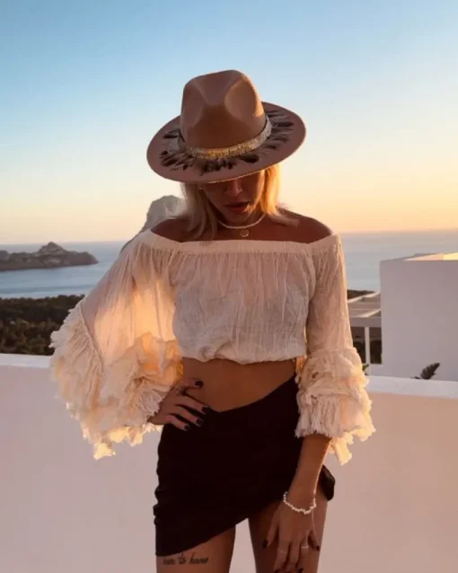 Boho Crop Shirt Aloe