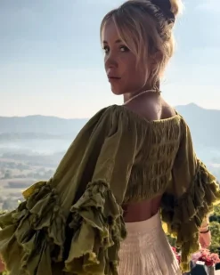 Boho Crop Shirt Aloe