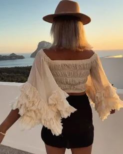 Boho Crop Shirt Aloe