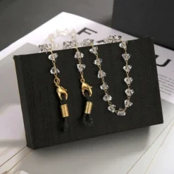 Brillen- Maskenkette Clear Stones
