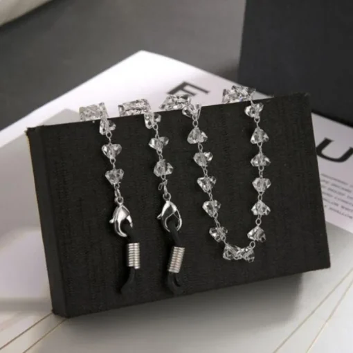 Brillen- Maskenkette Clear Stones