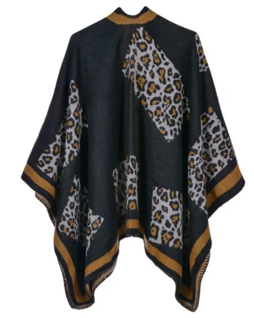 Cape Poncho Cozy Leopard