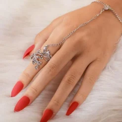 Finger Ring Shiny Leaf