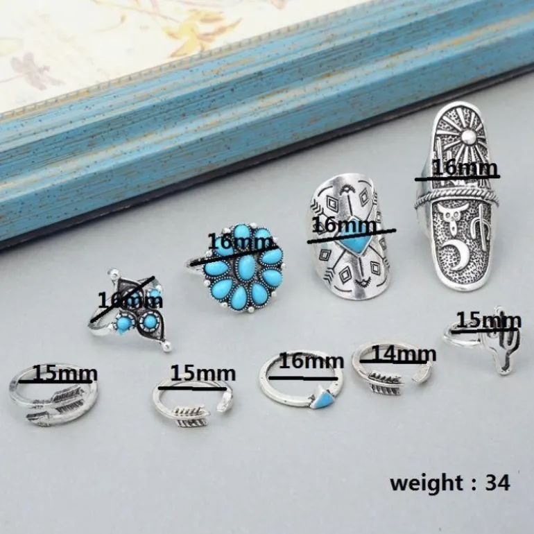 Fingerringe Set Kaktus Mood