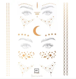 FLASH TATTO's Gesicht Mond & Sterne