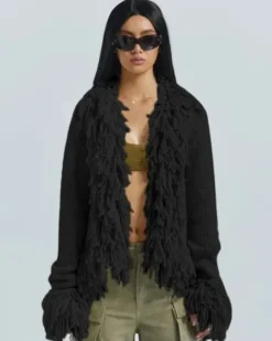 Fransen Boho Strickjacke Tara