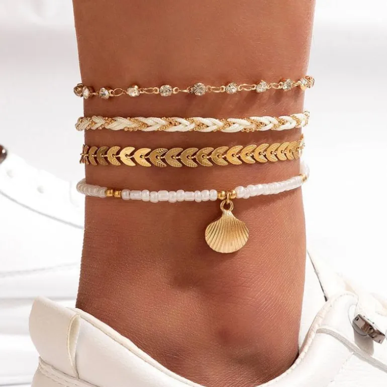 Fussketten Set Concha Dourada