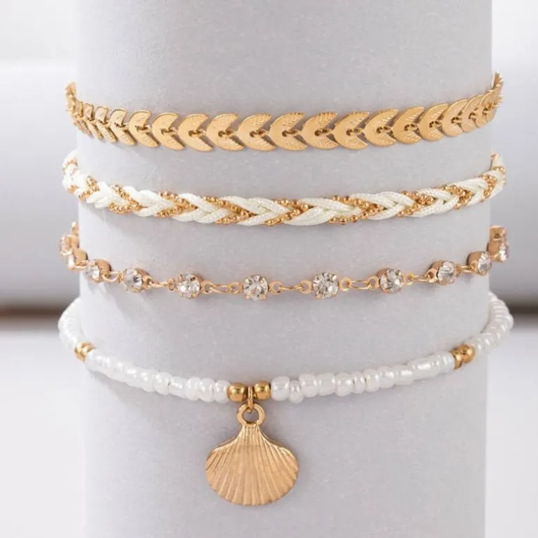 Fussketten Set Concha Dourada