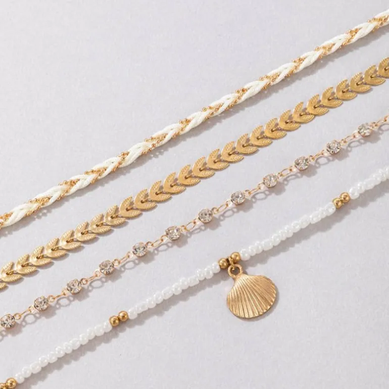 Fussketten Set Concha Dourada