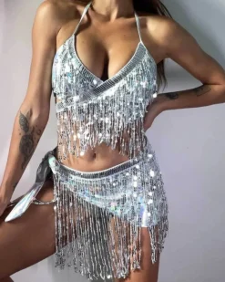 Glitzer Festival Zweiteiler Set Shine