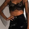 Glitzer Netz Crop Shirt Baila