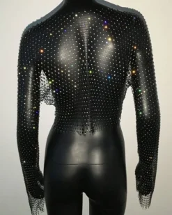 Glitzer Netz Crop Shirt Baila