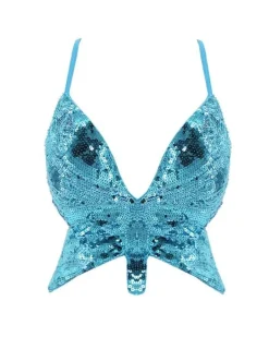 Glitzer Pailletten Top Schmetterling
