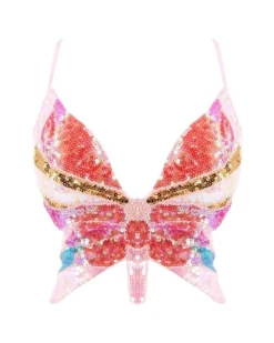 Glitzer Pailletten Top Schmetterling