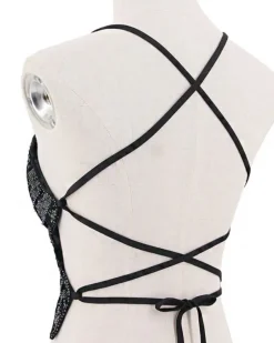 Glitzer Pailletten Top Schmetterling