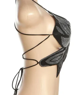 Glitzer Pailletten Top Schmetterling