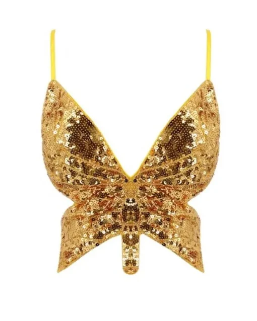 Glitzer Pailletten Top Schmetterling