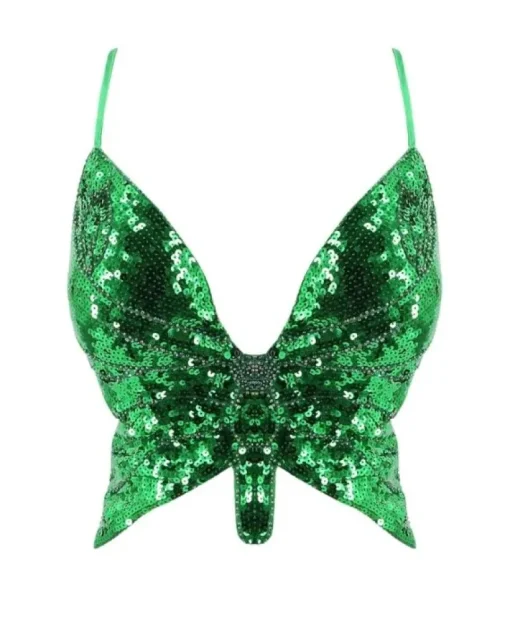Glitzer Pailletten Top Schmetterling