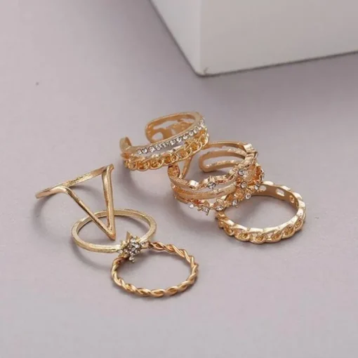 Gold Ring Set Flecha Dorada