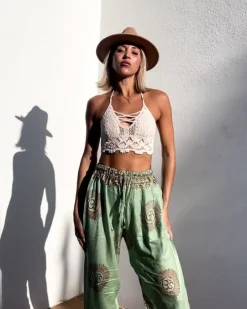 Grüne Goa Om Hose Sacred