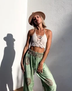Grüne Goa Om Hose Sacred