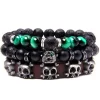 Herren Armband Set Skull & Green