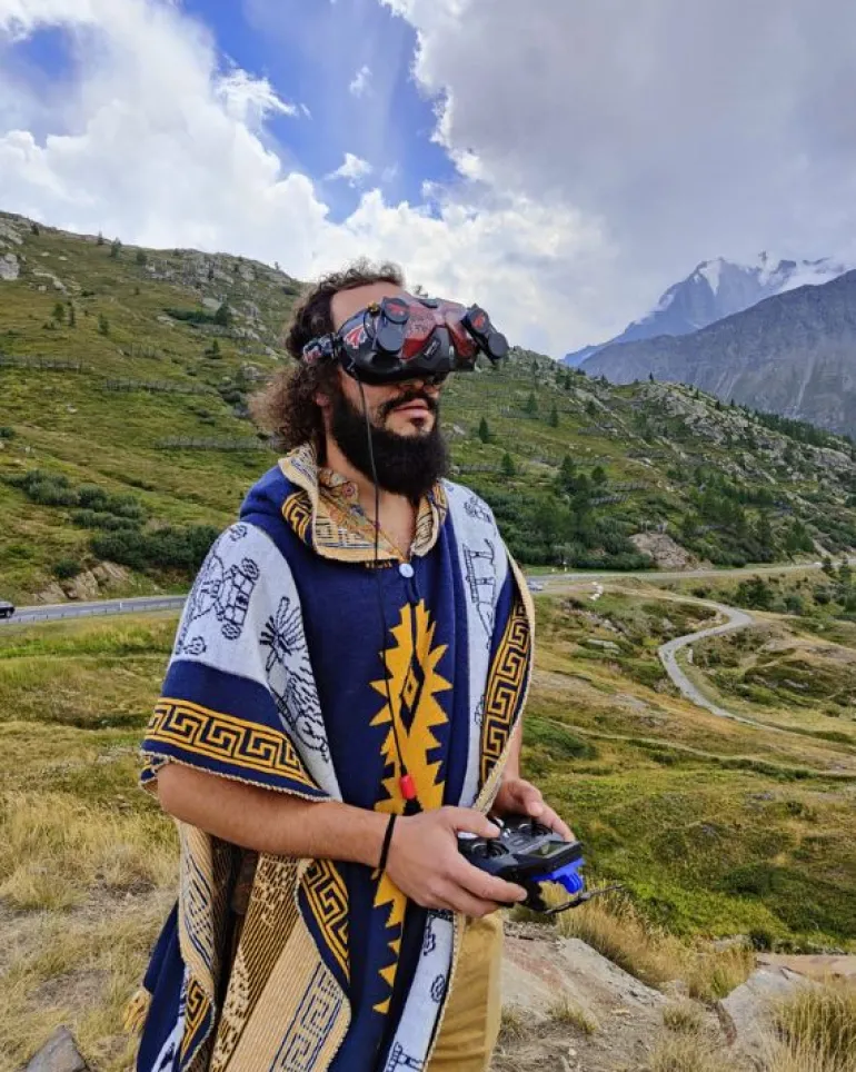 Herren Boho Kapuzen Poncho Lias