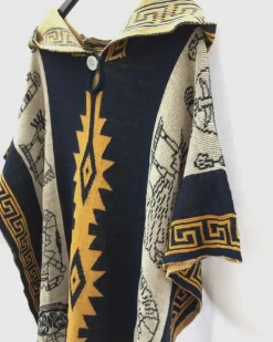 Herren Boho Kapuzen Poncho Lias