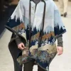 Herren Poncho Cape Die Berge