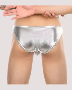 Herren String Tanga Silver Disco