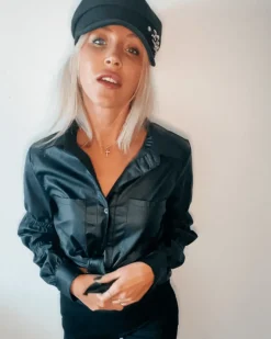 Kunstleder Bluse Charlotte