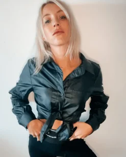 Kunstleder Bluse Charlotte