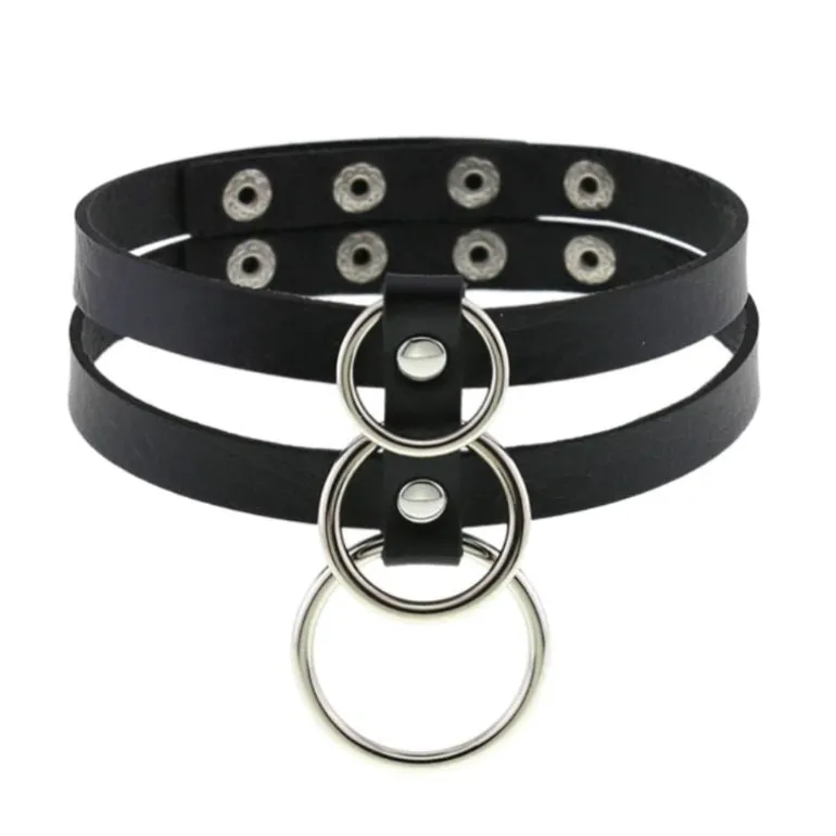 Kunstleder Choker Double Tripple