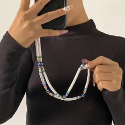 Lange Perlen Handykette Love Protect