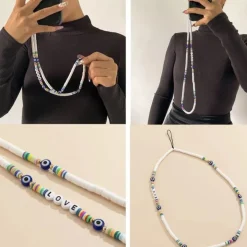 Lange Perlen Handykette Love Protect