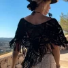 Langer Häkel Poncho Boho Emma