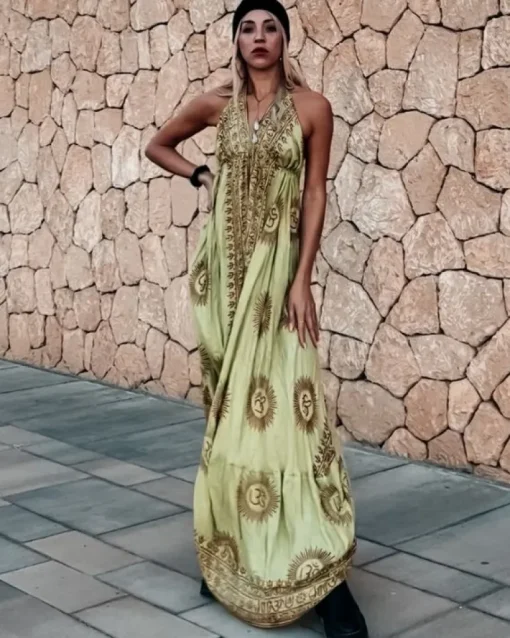 Langes Kleid Green Goa