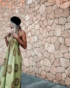 Langes Kleid Green Goa