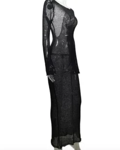 Langes Mesh Kleid Palmar