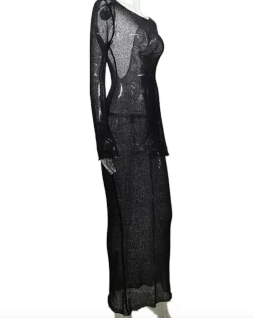 Langes Mesh Kleid Palmar